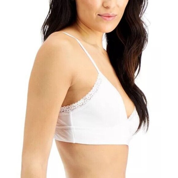 JENNI On Repeat Wide Lace Bralette Bright White 2X-Large 2XL XXL - Picture 2 of 6